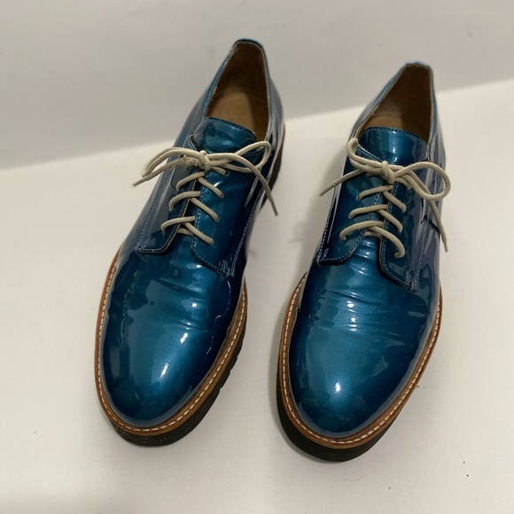 RON White Wedges Turquoise Patent Shoes Size 38 - Picture 11 of 16